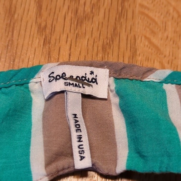 Splendid Tank Top Womens Small Open Back  Striped Green Gray - Picture 6 of 6